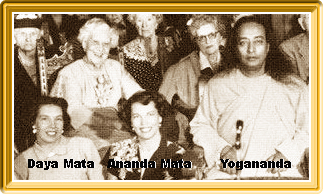 Daya Mata with Ananda Mata, Yogananda and others